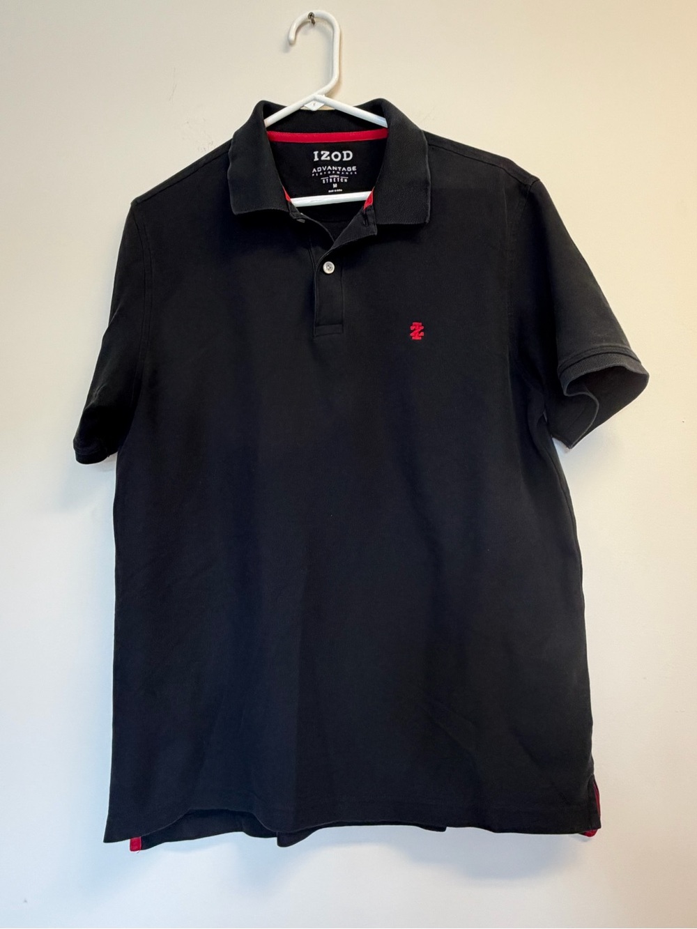 Izod Black Polo with Red Logo Trim